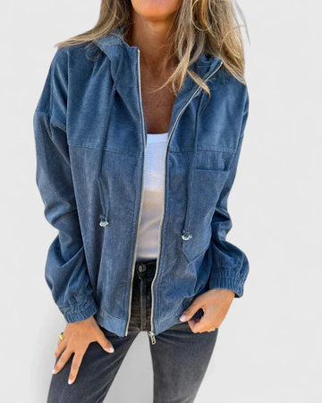 Manon | Chic Veste en Velours Côtelé à Capuche