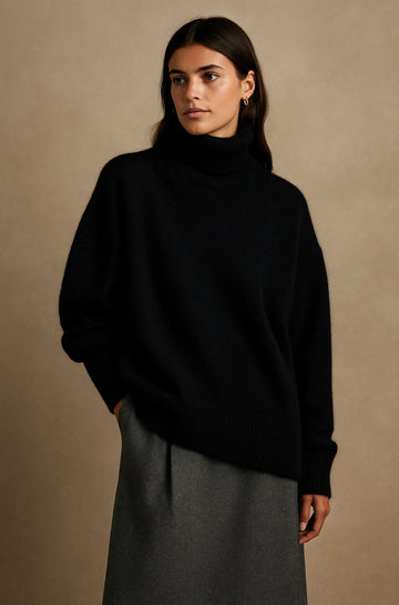 Manon | Chic Pull en Cachemire Femme Col Roulé et Coupe Ample
