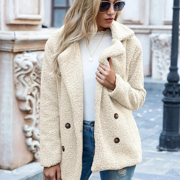 Florence | Veste en Teddy Fleece Femme à Double Boutonnage