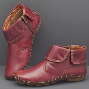 Charlotte | Bottines Souples en Cuir Femme Double Zip et Col Rabattu