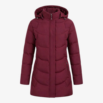 Adeline | Manteau long matelassé à capuche pour femmes