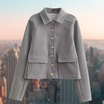 Eleanor | Veste courte boutonnée en look laine pour femme
