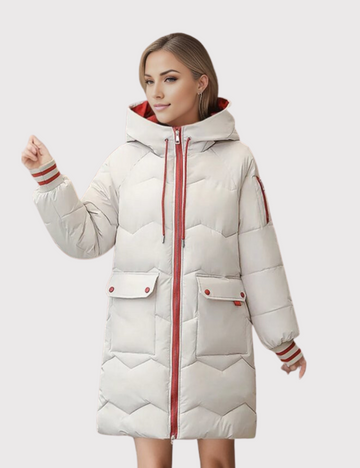 Sophia | Manteau long en duvet à capuche pour femmes