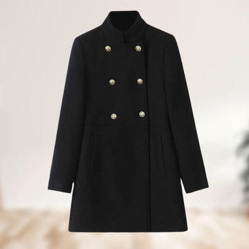 Astrid | Manteau ajusté à double boutonnage pour femmes avec col montant