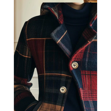 Mila | Chic Veste à Carreaux Motif Écossais