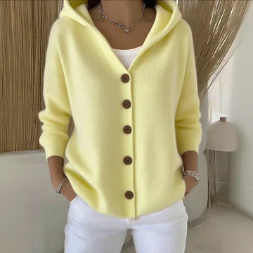 Chloé | Élégant Cardigan Femme à Capuche en Tricot Doux Style Casual Chic