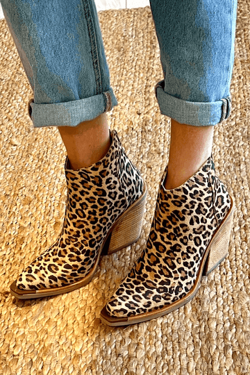 Lola | Chic Bottines Style Santiags Imprimé Léopard à Bout Pointu