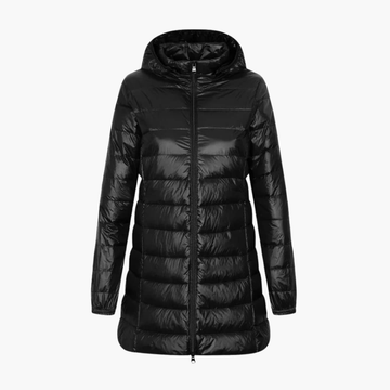 Kira | Manteau long en duvet brillant pour femmes