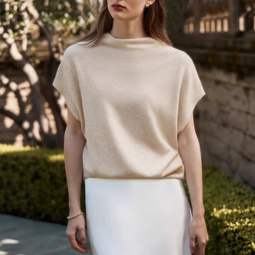 Juliette | Pull Sans Manches en Maille Fine Col Bateau Femme