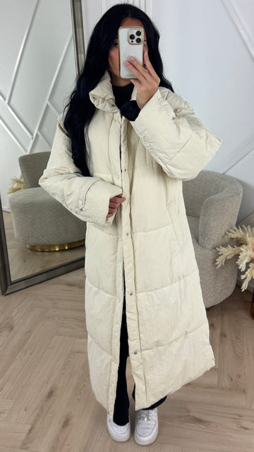 Jessica | Veste longue matelassée à col haut pour femmes