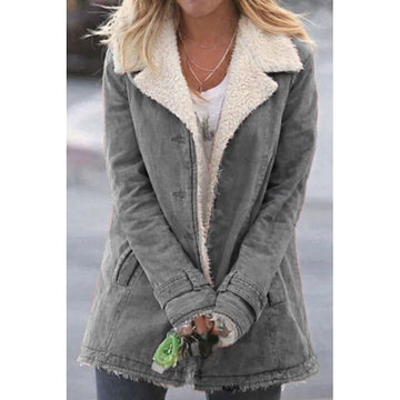 Maren | Manteau parka en toile avec doublure en shearling pour femmes