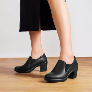 Margot | Mocassins Escarpins à Talon Carré Confort Femme Élastiques