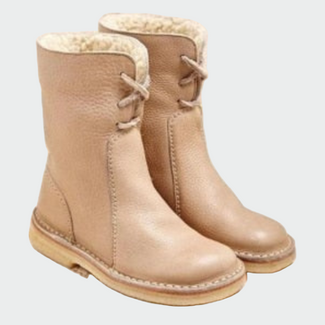 Alma | Chic Bottines Cuir Femme Doublées Peau de Mouton et Revers Fourré