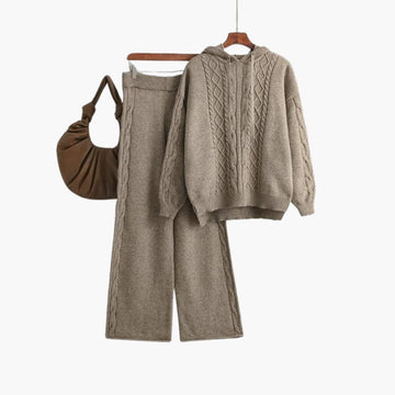 Fenella | Ensemble de Pull Tricoté à Capuche Oversize pour Femmes