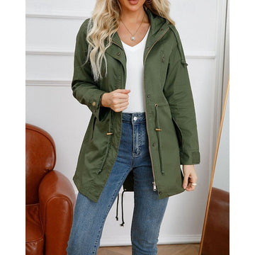 Camélia | Chic Veste Utility Femme à Capuche et Cordon de Serrage