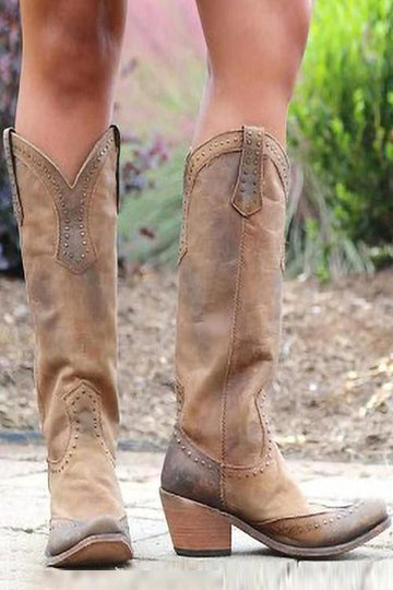 Manon | Chic Bottes Cowboy Cloutées à Bout Pointu