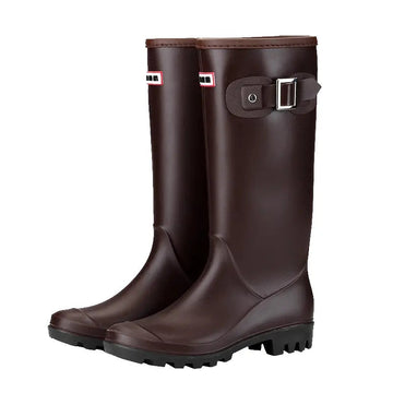 Ainsley | Bottes de pluie hautes en cuir pour femmes, imperméables avec boucle