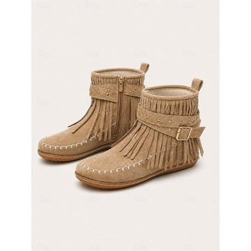 Susannah | Chic Bottines à Franges Femme en Suédine Style Bohème