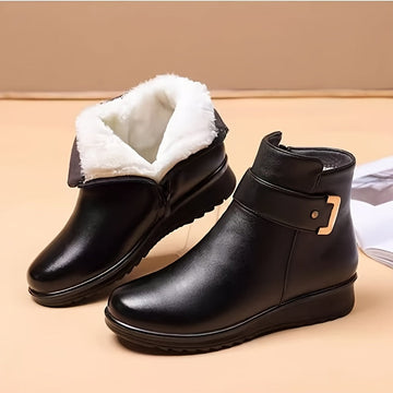 Eva | Chic Bottines Chaudes Fourrées Femme Doublure Polaire et Semelle Confort