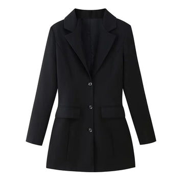 Lucie | Élégant Blazer Long Femme Coupe Ajustée Style Chic