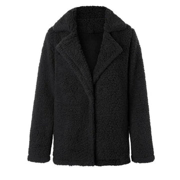 Jamie | Veste en polaire teddy à revers pour femme, coupe décontractée