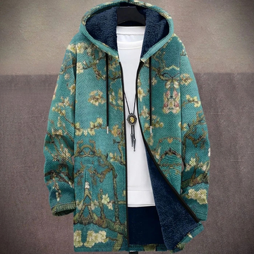 Tessa | Veste d'hiver à capuche en polaire florale pour femmes