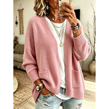 Clara | Chic Gilet en Maille Douce Ouvert à Poches et Manches Longues