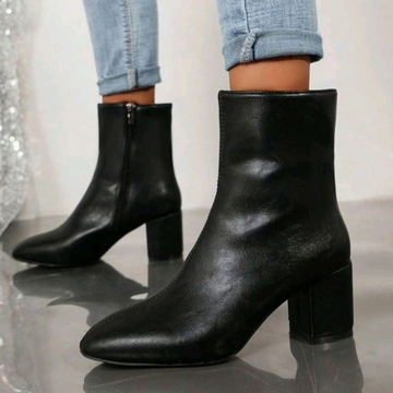 Olivia | Bottines à talon bloc zippées pour femmes
