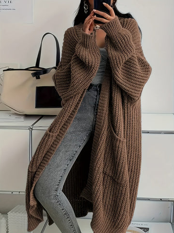 Gabrielle | Chic Gilet Long Femme Oversize en Maille Épaisse