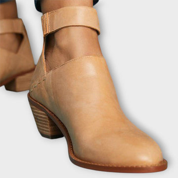Maya | Femme Bottines Cutout à Bride Cheville et Talon Carré