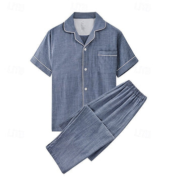 Arthur | Chic Ensemble Pyjama Homme 2 Pièces à Col Chemisier