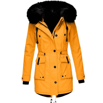 Sonia | Femme Parka Hiver à Capuche Fausse Fourrure et Taille Cintrable