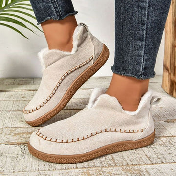 Orla | Chic Mocassins en Suède Femme Doublure Fourrée et Semelle Souple