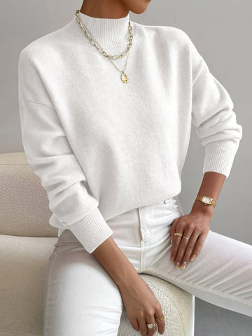 Camille | Chic Pull Femme Col Cheminée en Maille Douce