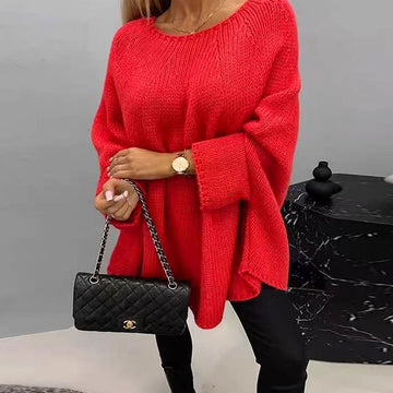 Isolde | Chic Pull Oversize Femme en Tricot Épais et Manches Chauve-Souris