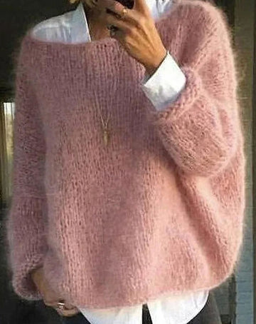 Elora | Chic Pull Oversize Femme en Maille Fluffy et Tricot Moelleux