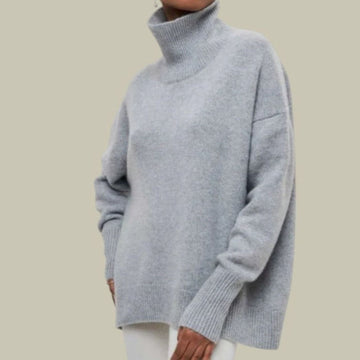 Agathe | Chic Pull Col Roulé Oversize Femme en Maille Douce