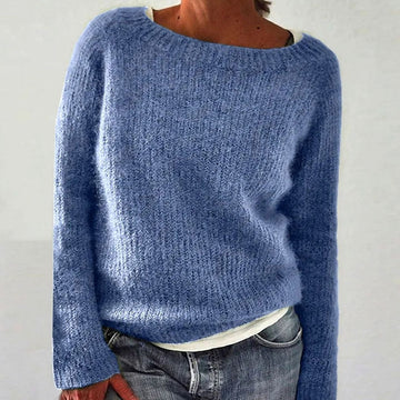 Camille | Chic Pull Col Bateau Femme en Maille Moelleuse Coupe Ample