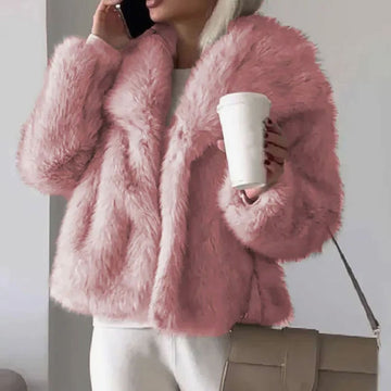 Léa | Élégant Veste en Fausse Fourrure Femme Coupe Ample Ouverte