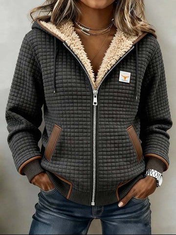 Flore | Veste Matelassée à Capuche Doublée Sherpa Femme