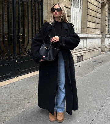 Margot | Manteau long trench à double boutonnage pour femmes